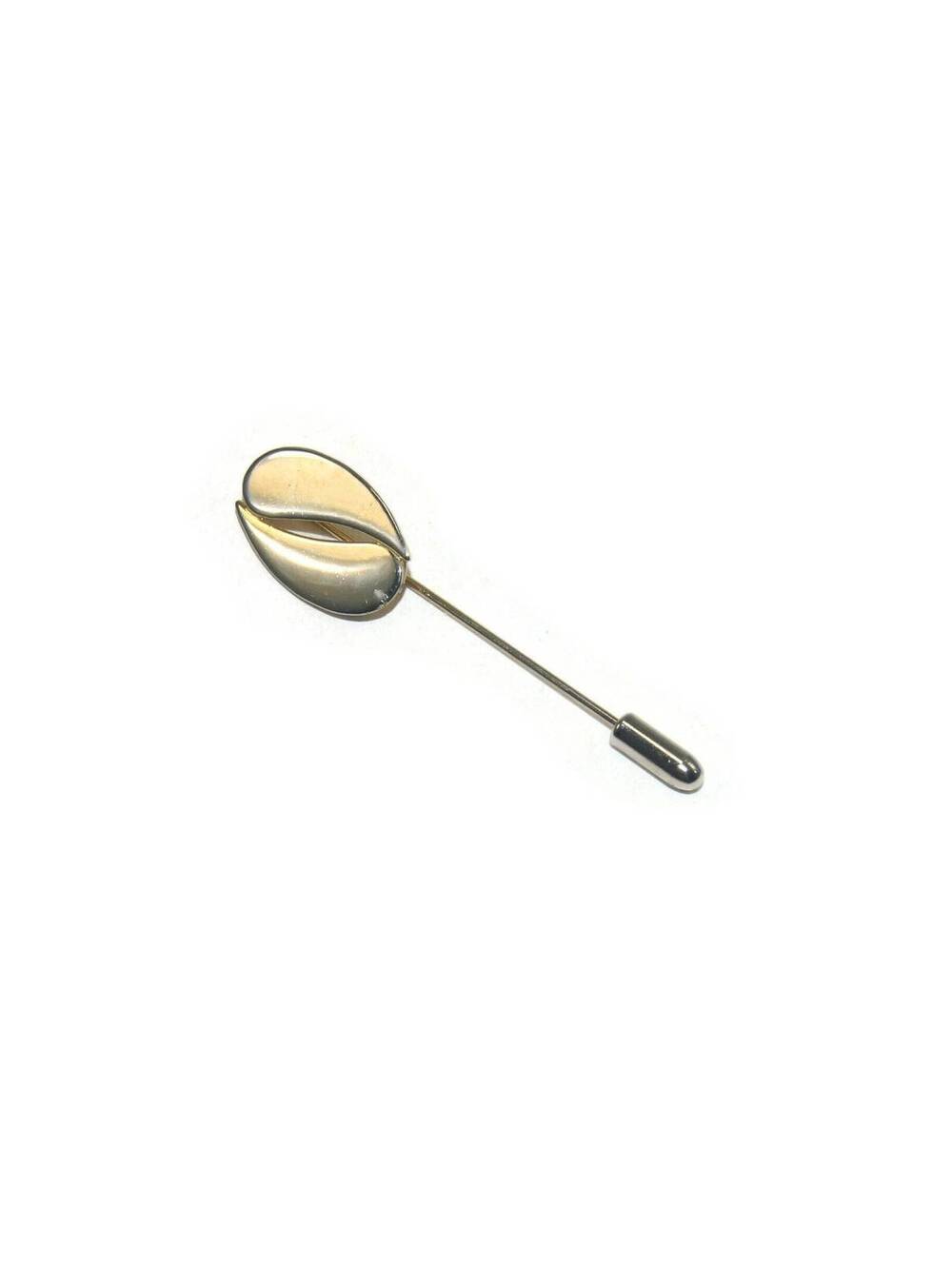 Vintage Light Gold Tone Oval Yin and Yang Stick Pin.